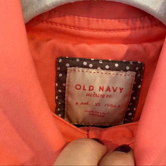 Old Navy Girls Coral Trench Coat - Picture 5 of 7